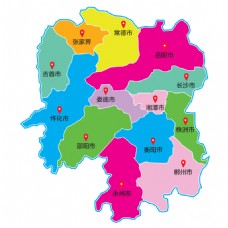 湖南省区域地图矢量素材