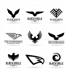 黑色老鹰logo标志设计