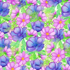 花海水彩花朵树莓拼接背景图案矢量