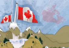 加拿大国旗矢量素材
