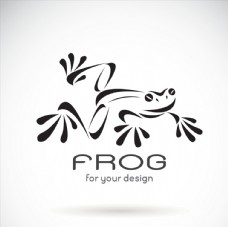 青色黑色抽象青蛙logo矢量素材