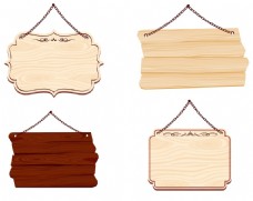 木材原木木板指示牌矢量素材