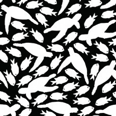 夏季海洋动物水彩diy纹理图案素材
