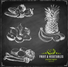 蔬菜水果手绘种蔬菜和水果插画