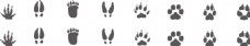 动物脚印手绘风野生动物轮廓剪影矢量png