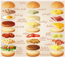 美食素材美食汉堡图标矢量素材