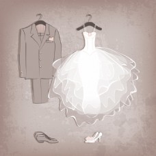 短式婚礼婚纱礼服相关矢量素材