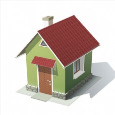 房地产背景绿色立体房屋模型矢量素材