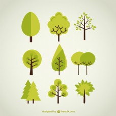 绿色清新树木设计矢量