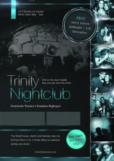 trinitynightclub国外创意欧美风酒吧宣传海报宣传单页