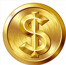 金融文化金色立体圆形美金符号矢量素材