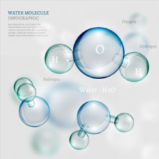 分形艺术透明水分子信息图表元素矢量素材