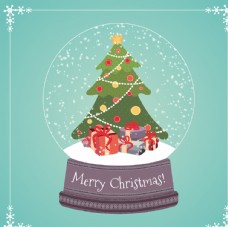 手绘圣诞树和礼物