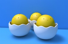 3D卡通模型3d卡通蛋模型小黄鸡c4d三维建模