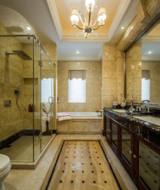 奢华大气欧式瓷砖地面浴室装修效果图