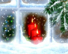 温暖圣诞雪景动态视频素材