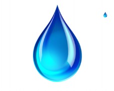 蓝色透明水滴icon图标