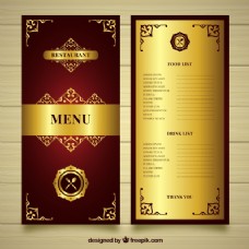特色哥特式风格的金色菜单模板