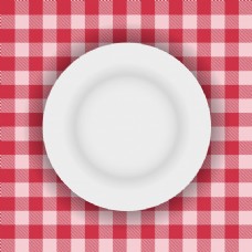 咖啡野餐台布上的白色盘子
