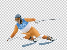 正在滑雪的人免抠png透明图层素材