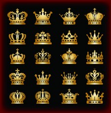 欧美风格古代皇冠分界线网页设计标签