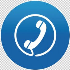 透明素材圆形蓝色电话图标免抠png透明图层素材