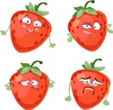 搞怪草莓插画表情