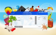 世界旅行机票宣传矢量素材
