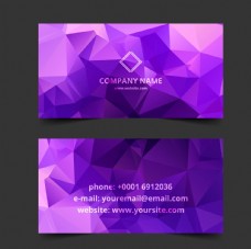 紫色多边形商务卡片