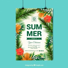 夏季海报棕榈树设计