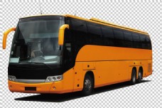 橙色旅游大巴士免抠png透明图层素材