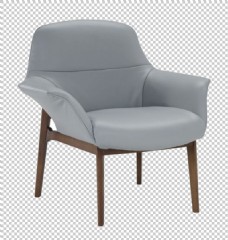浅蓝色扶手椅免抠png透明图层素材