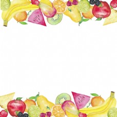 卡通菠萝彩色缤纷卡通透明水果素材