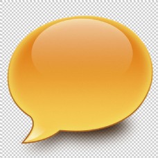 橙色聊天对话图标免抠png透明图层素材