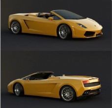 高端大气黄色跑车3d模型