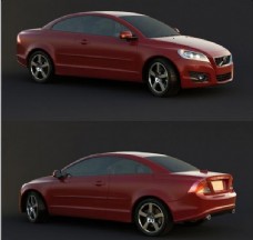 红色小轿车3d模型