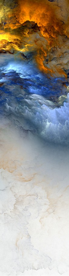 手绘彩绘天空云朵抽象艺术装饰画