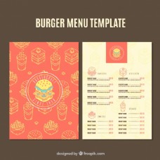 餐饮手绘汉堡菜单模板
