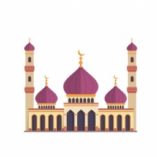 白色背景下的清真寺设计