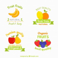 水果采购平面设计中的四种水果标签