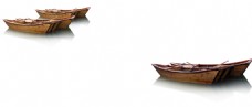 古代船舶江河上飘荡运输木船