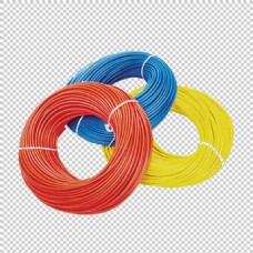 三扎红黄蓝电线免抠png透明图层素材