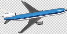 蓝色的大飞机免抠png透明图层素材