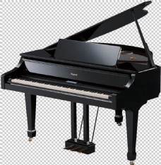唯美崭新的黑色钢琴免抠png透明图层素材