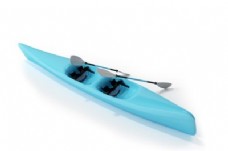 潮流素材蓝色时尚皮划艇模型素材