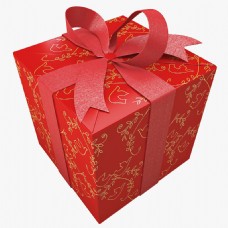喜庆红色美式风格礼物盒子模型