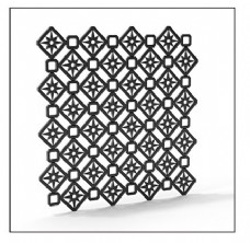 方形花纹简约方形镂空花纹铁艺模型素材