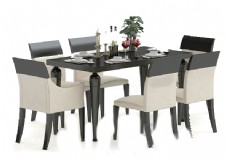 餐桌组合3d餐桌模型组合餐桌现代餐桌