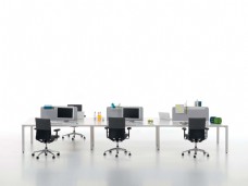 办公桌模型现代时尚简约办公桌椅组合3d模型