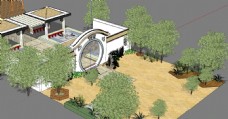 建筑模型建筑院子sketchup模型
